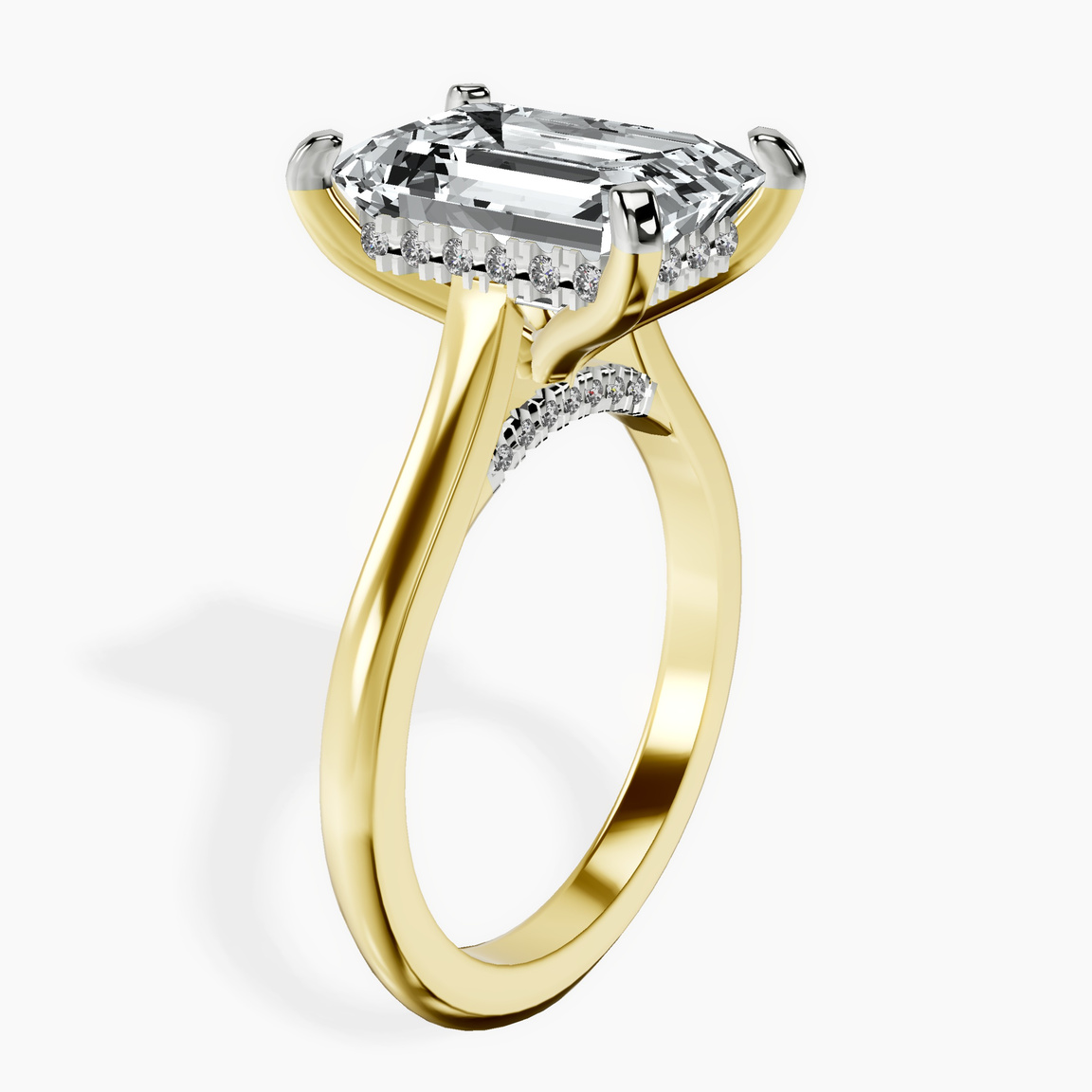 14kt Yellow Gold Elsa Hidden Accents Solitaire Lab Diamond Ring standing product image one