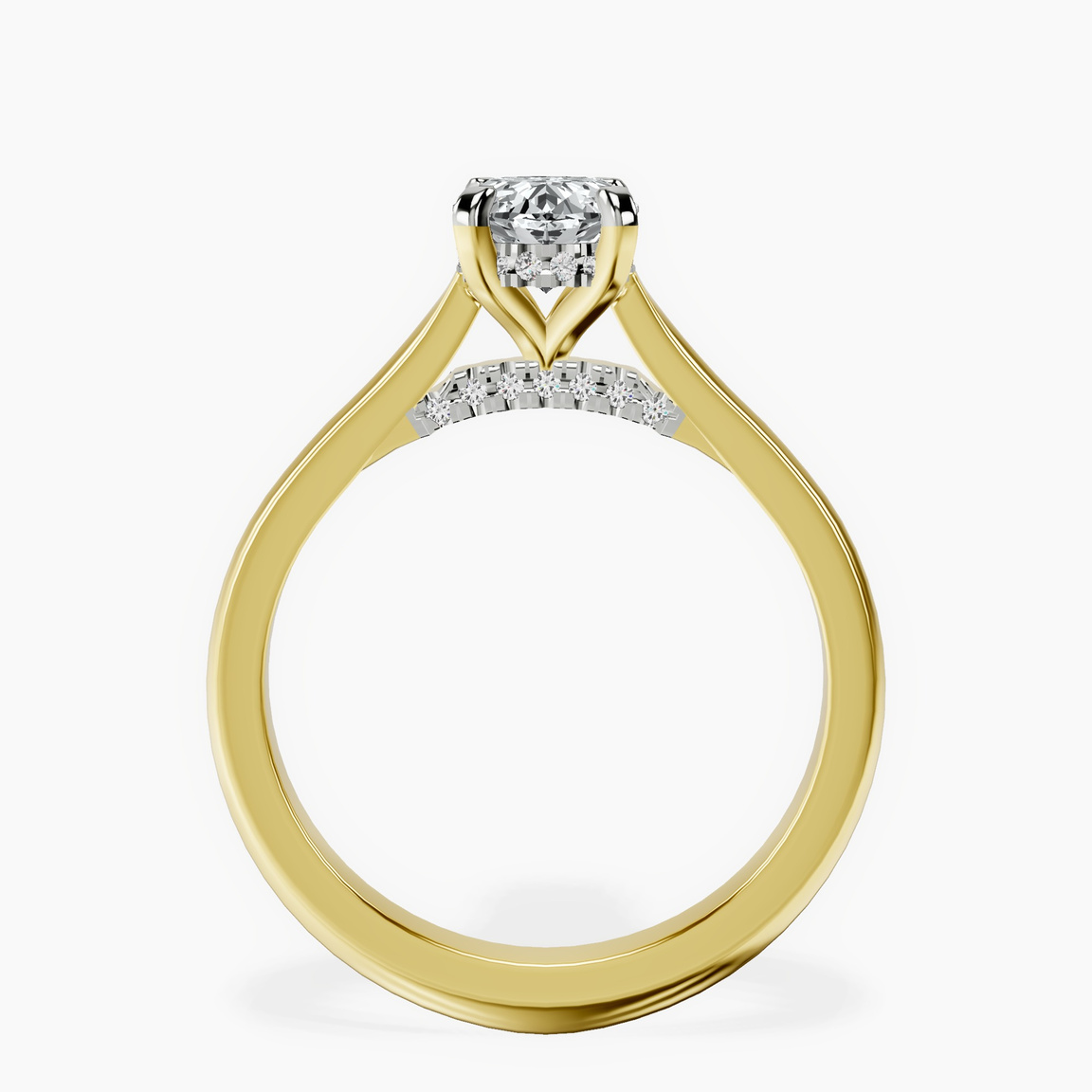10kt Yellow Gold Elsa Hidden Accents Solitaire Lab Diamond Ring side right image one