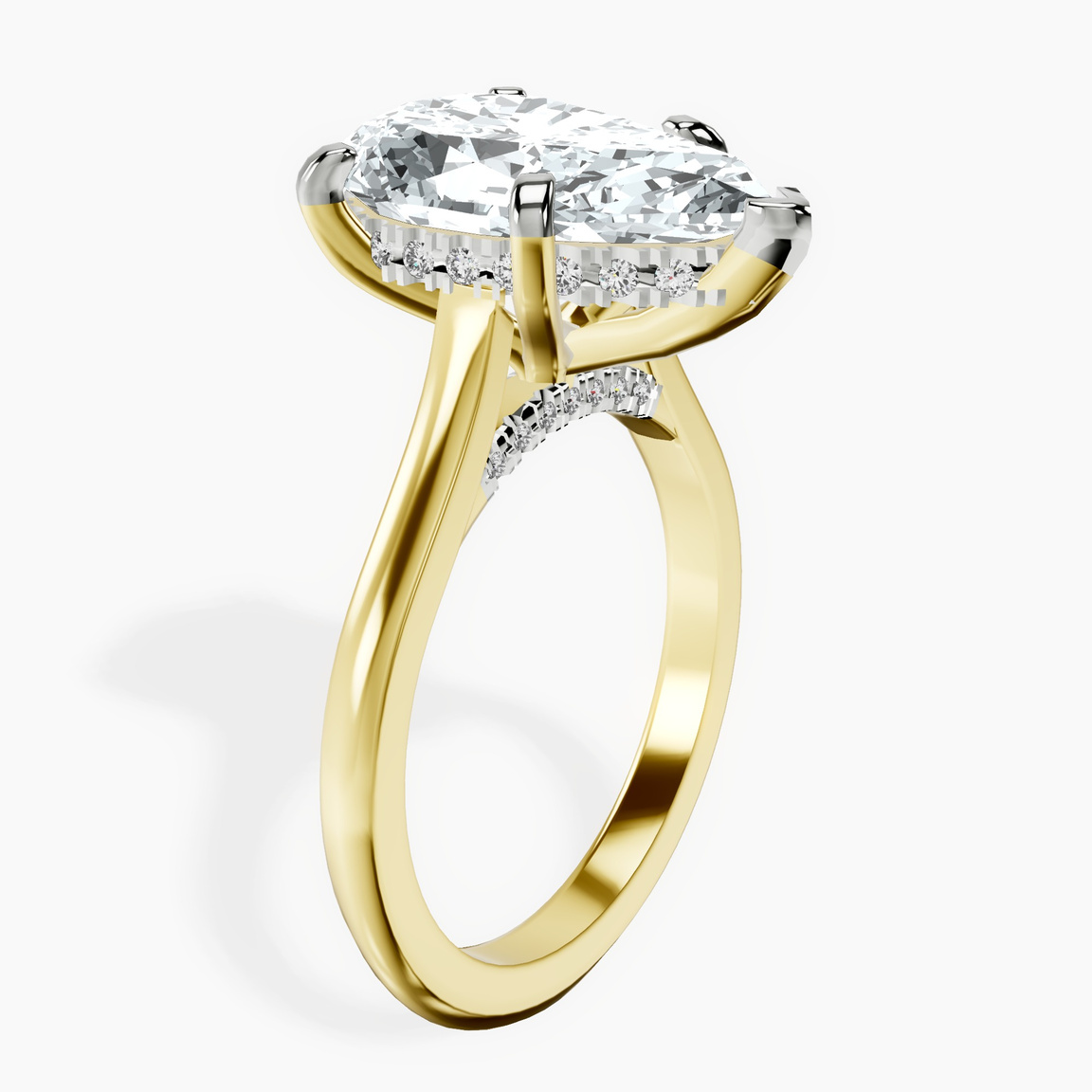 14kt Yellow Gold Elsa Hidden Accents Solitaire Lab Diamond Ring standing product image one