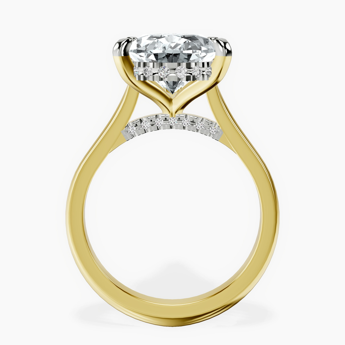14kt Yellow Gold Elsa Hidden Accents Solitaire Lab Diamond Ring side right image one