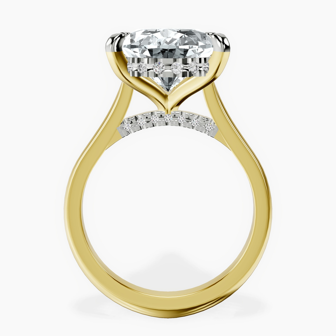 10kt Yellow Gold Elsa Hidden Accents Solitaire Lab Diamond Ring side right image one