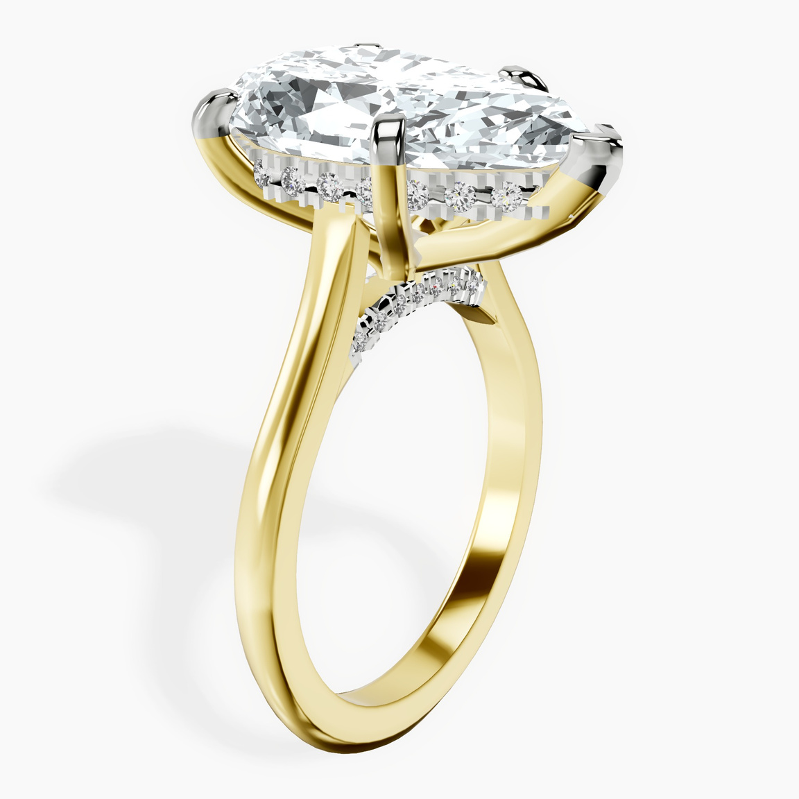 14kt Yellow Gold Elsa Hidden Accents Solitaire Lab Diamond Ring standing product image one