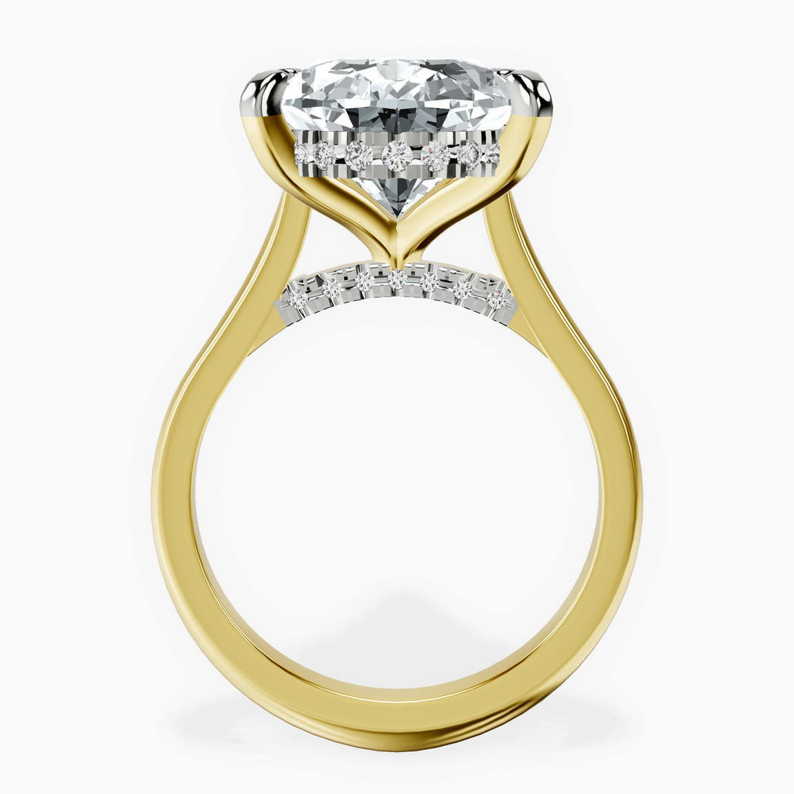 14kt Yellow Gold Elsa Hidden Accents Solitaire Lab Diamond Ring side right image one