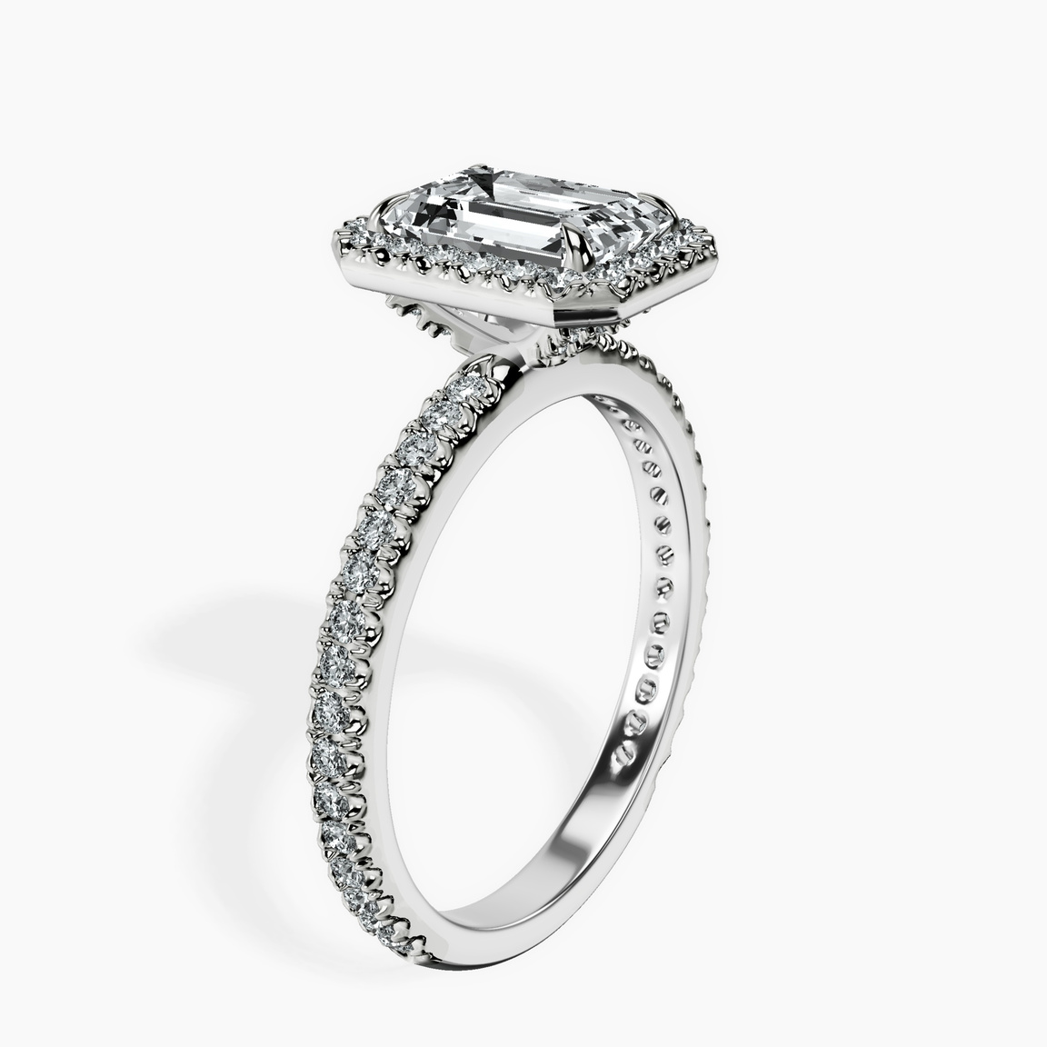 Platinum Klarissa Halo Lab Diamond Eternity Ring standing product image one