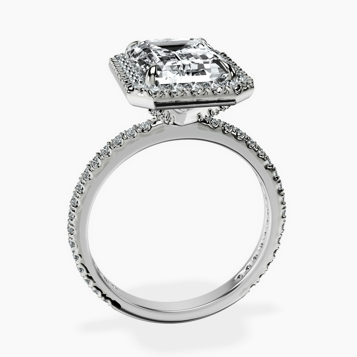 Platinum Klarissa Halo Lab Diamond Eternity Ring side right image one