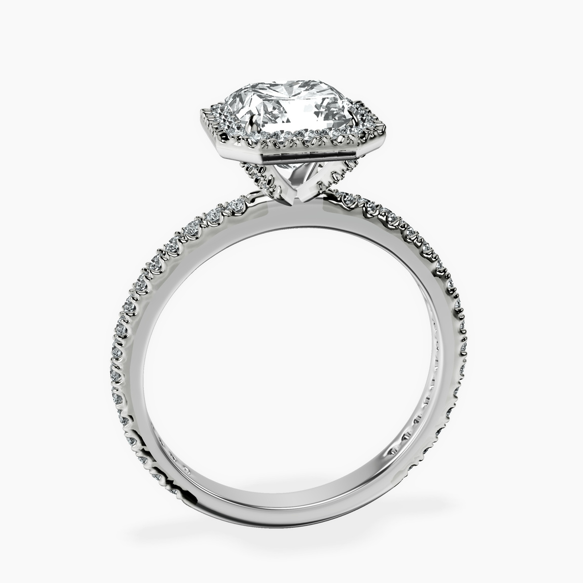 Platinum Klarissa Halo Lab Diamond Eternity Ring side right image one