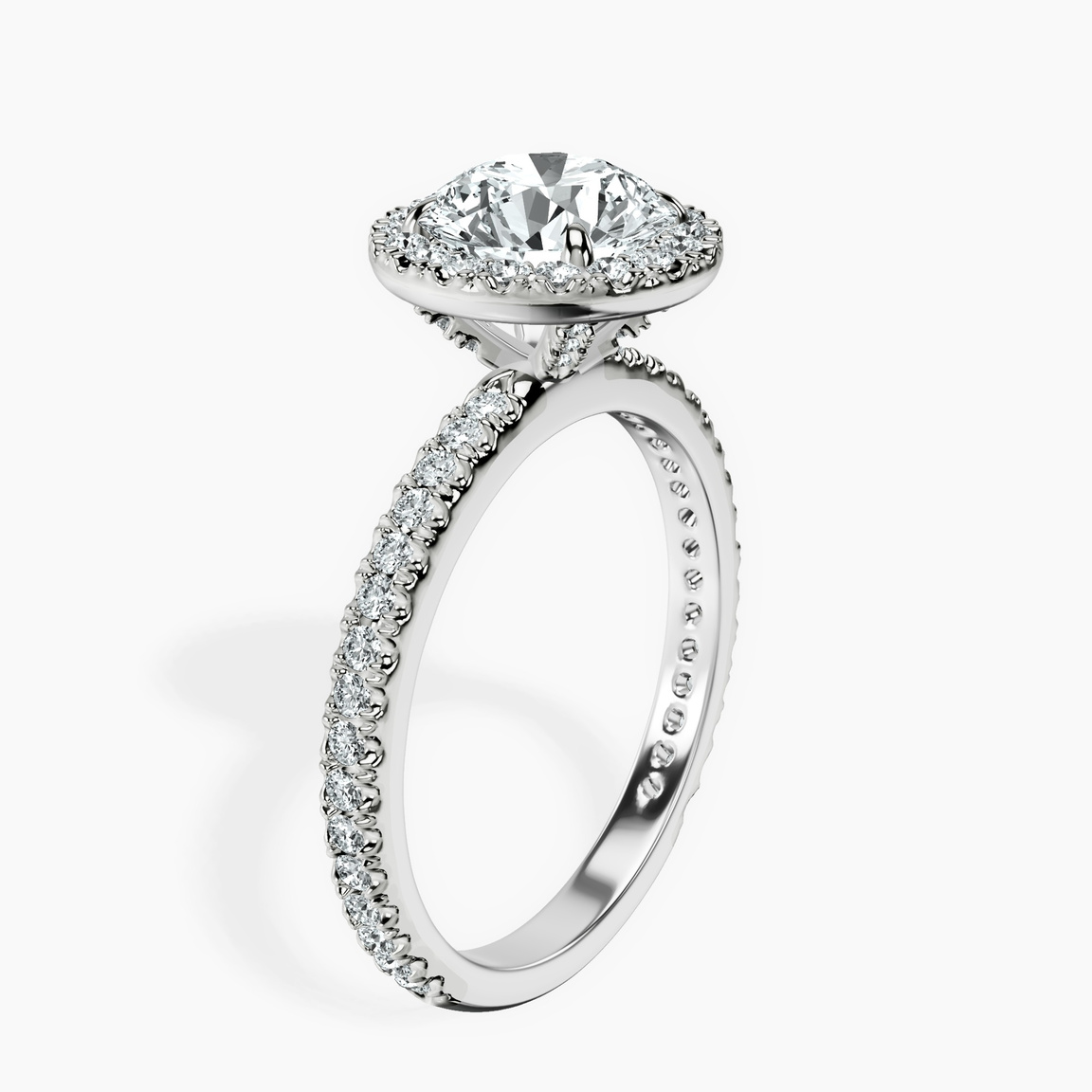 Platinum Klarissa Halo Lab Diamond Eternity Ring standing product image one