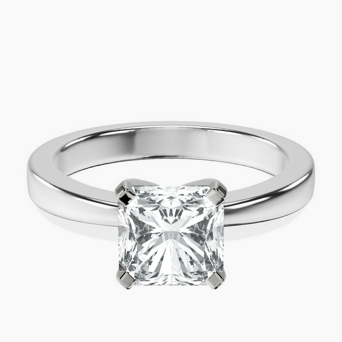 Platinum Jannel Tapering Solitaire Lab Diamond Ring front image