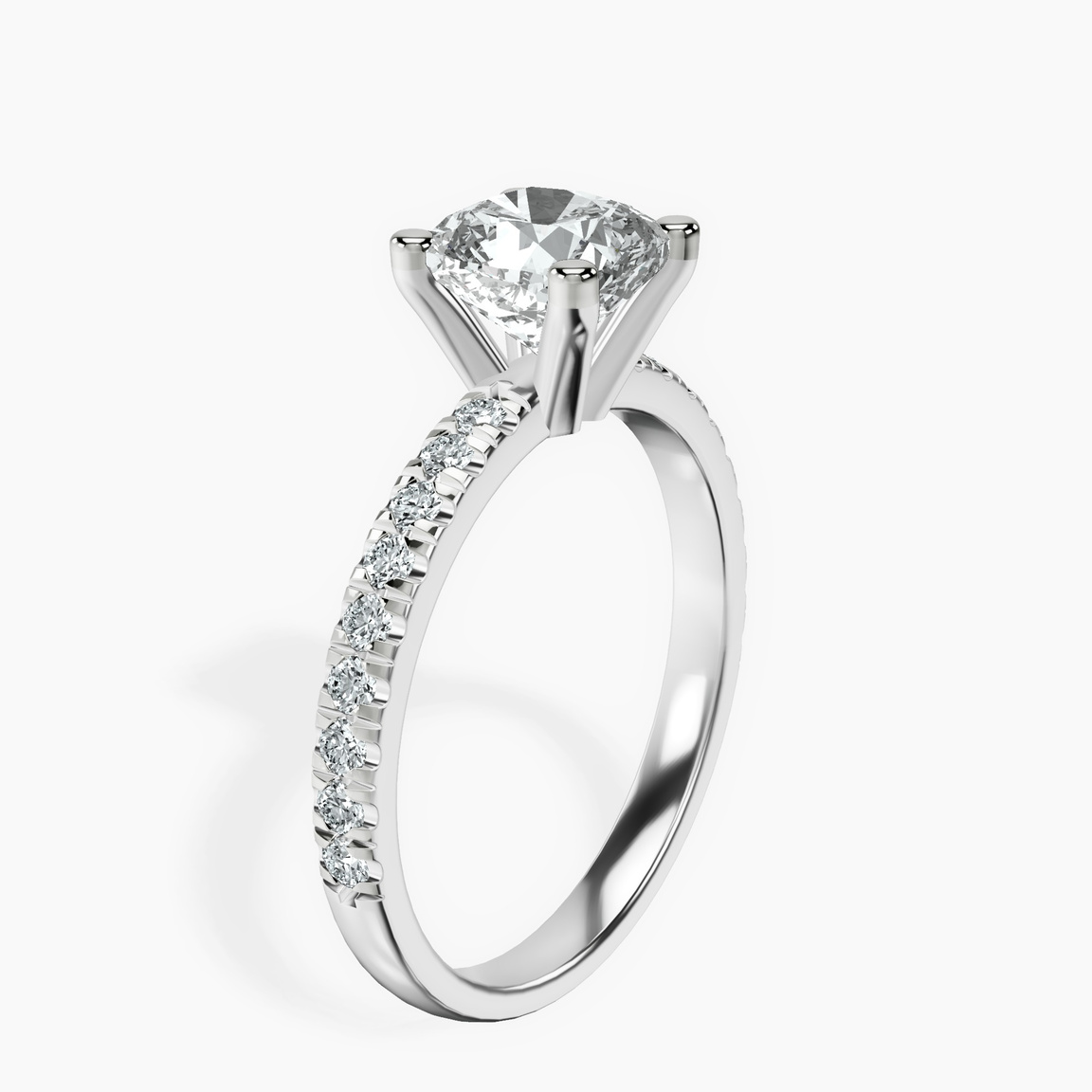 14ct White Gold Venetia Half Eternity Lab Diamond Ring standing product image one