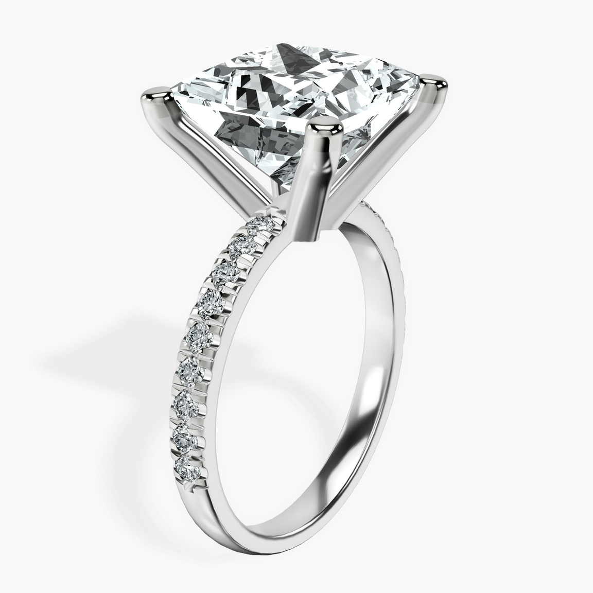 18kt White Gold Venetia Half Eternity Lab Diamond Ring standing product image one