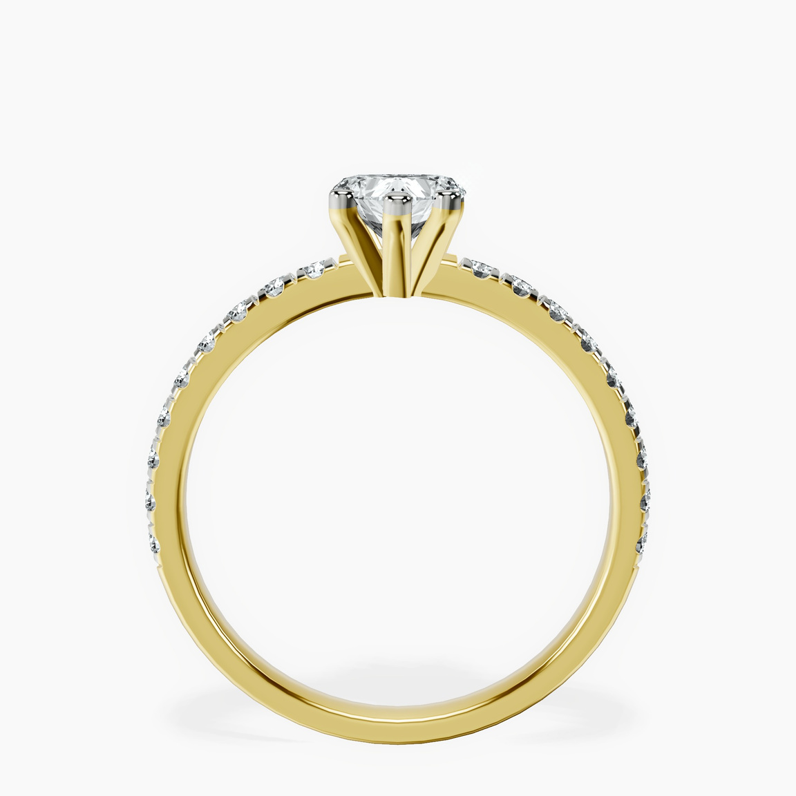 14kt Yellow Gold Venetia Half Eternity Lab Diamond Ring side right image one