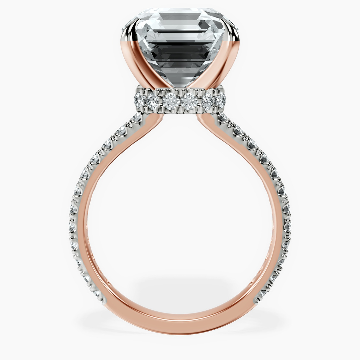 10kt Rose Gold Myra Secret Halo Lab Diamond Ring side right image one