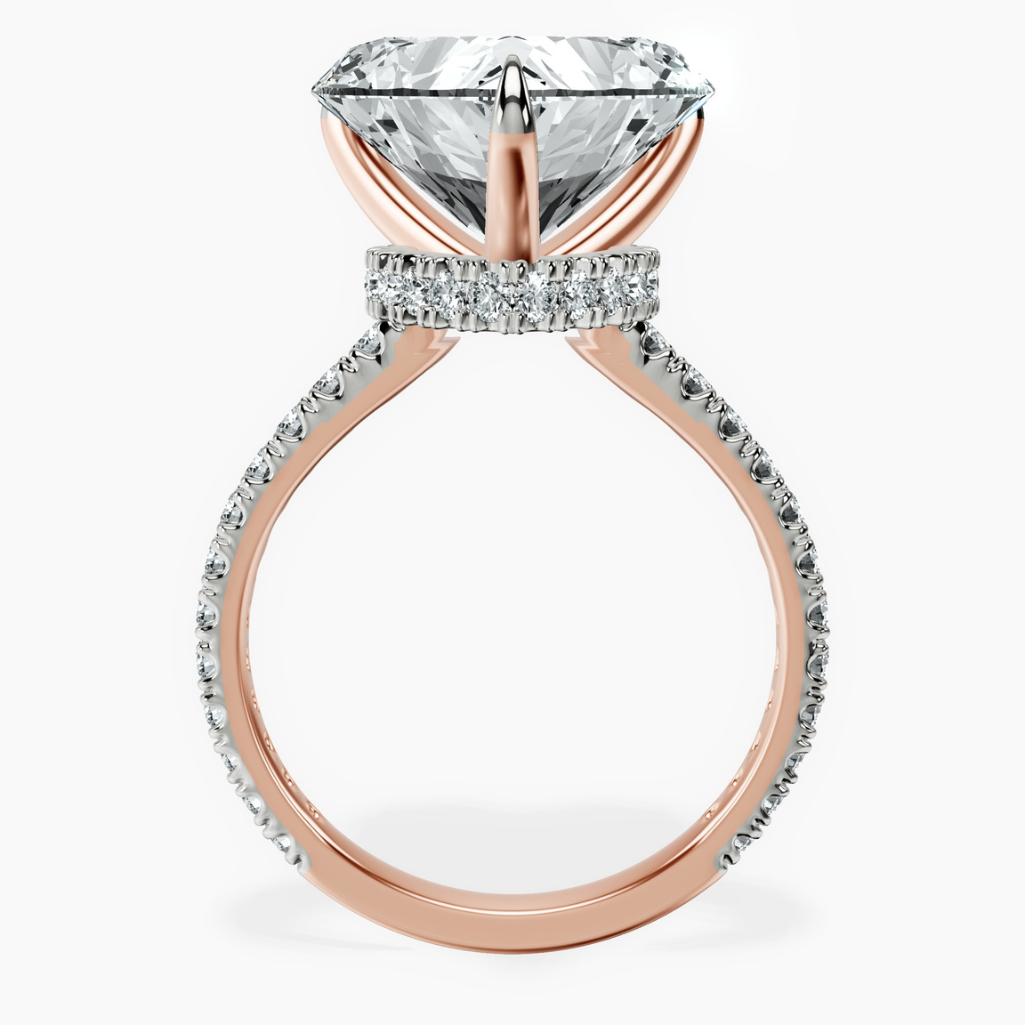 14kt Rose Gold Myra Secret Halo Lab Diamond Ring side right image one