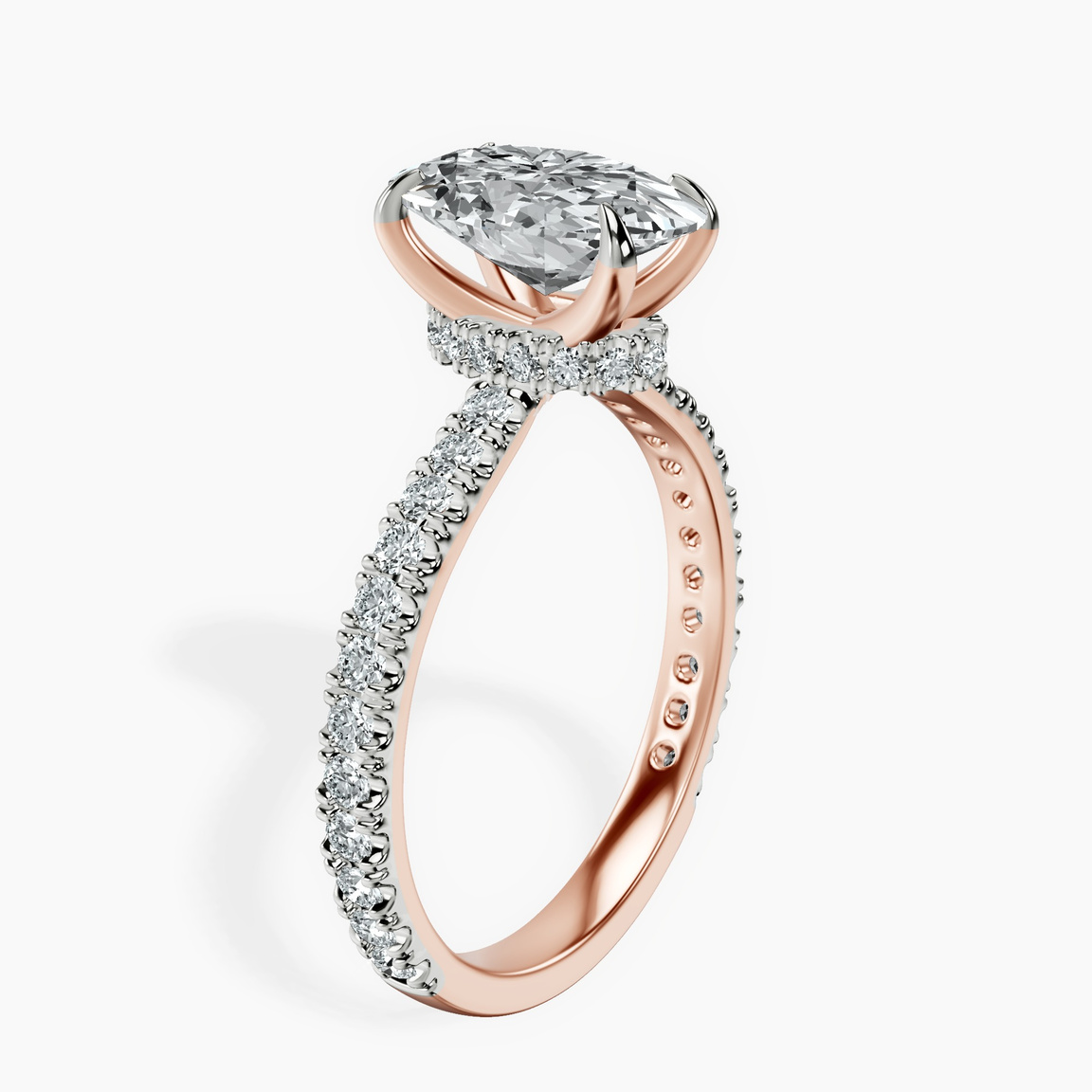 9ct Rose Gold Myra Secret Halo Lab Diamond Ring standing product image one