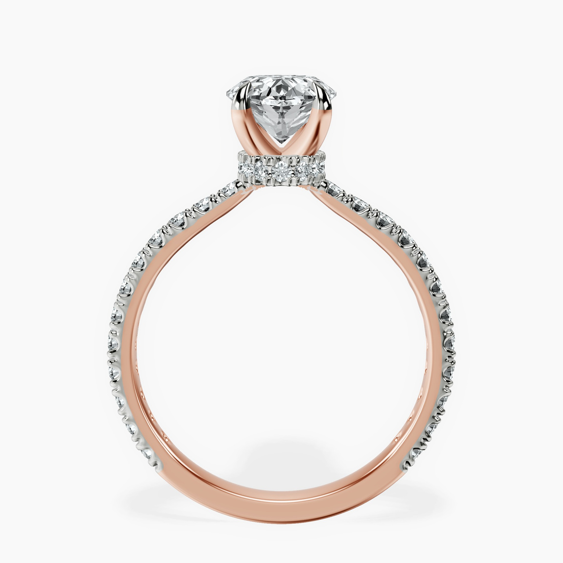9ct Rose Gold Myra Secret Halo Lab Diamond Ring side right image one
