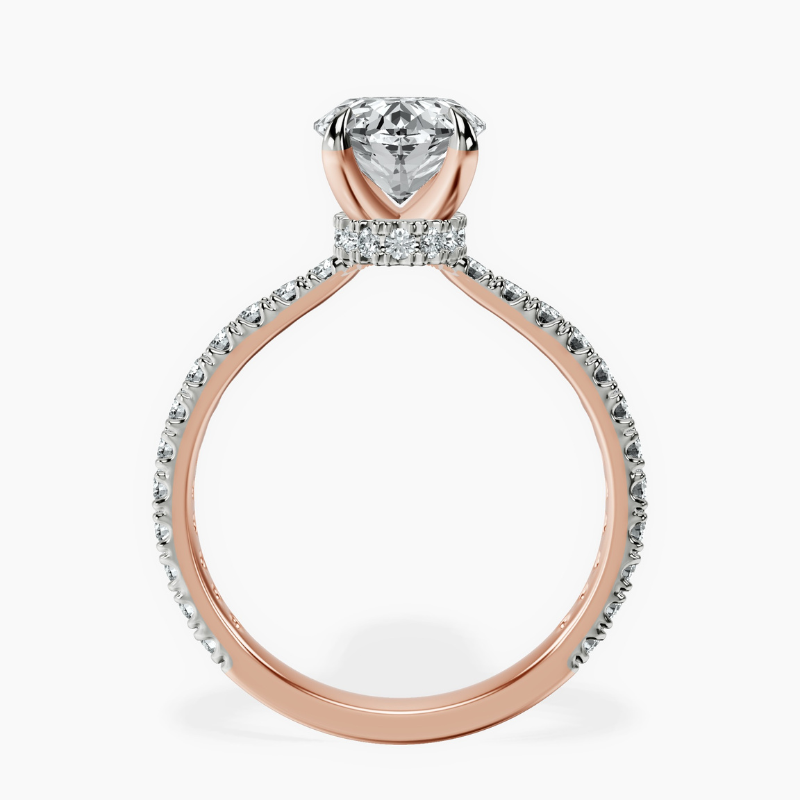 14kt Rose Gold Myra Secret Halo Lab Diamond Ring side right image one