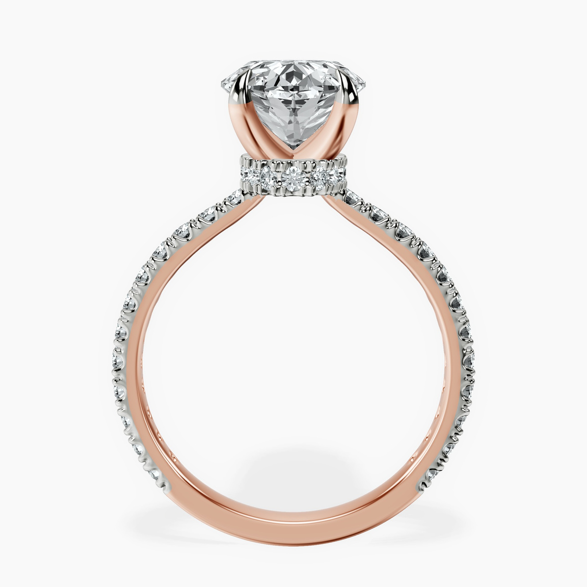10kt Rose Gold Myra Secret Halo Lab Diamond Ring side right image one
