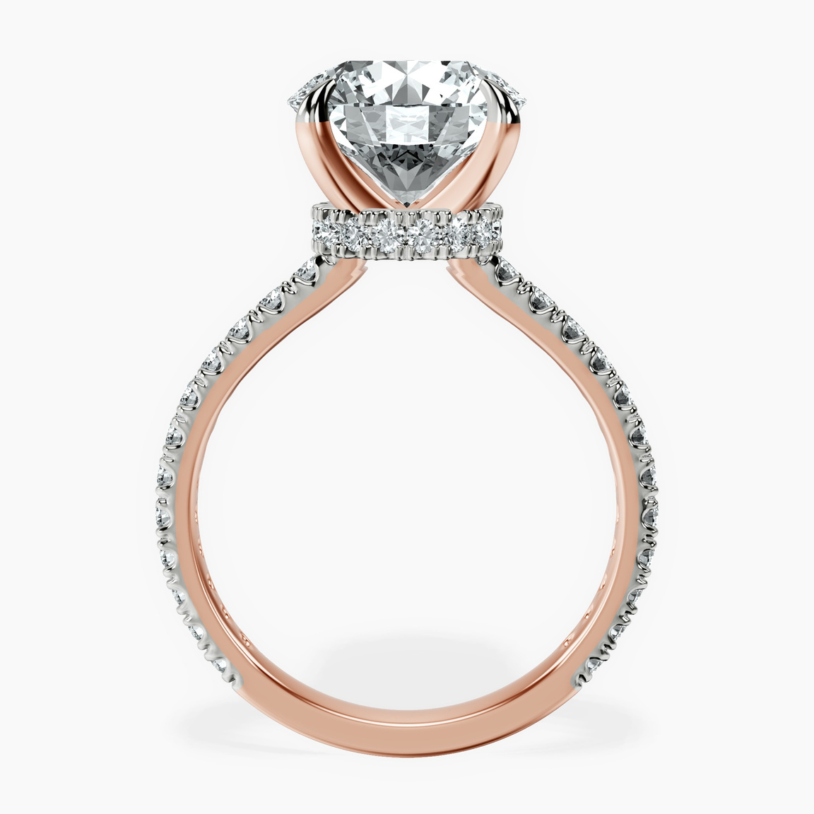 14kt Rose Gold Myra Secret Halo Lab Diamond Ring side right image one