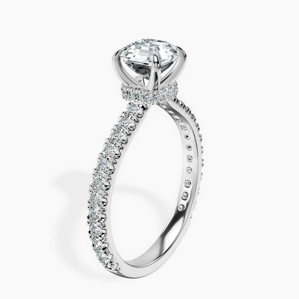Platinum Myra Secret Halo Lab Diamond Ring standing product image one