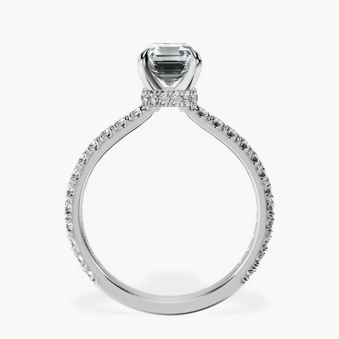 Platinum Myra Secret Halo Lab Diamond Ring side right image one