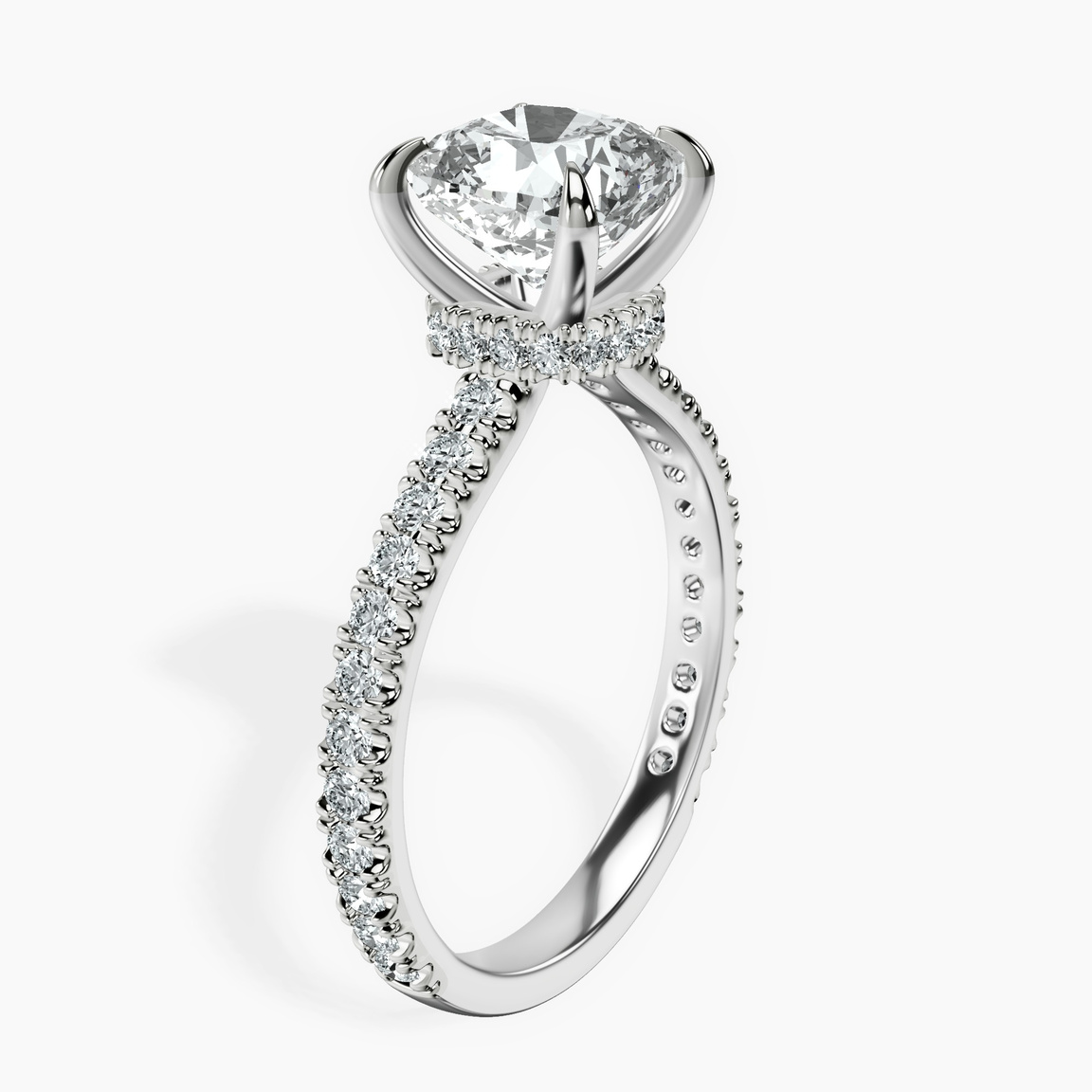 Platinum Myra Secret Halo Lab Diamond Ring standing product image one