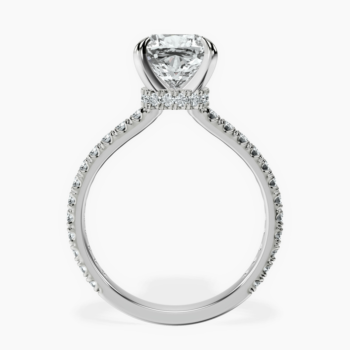 Platinum Myra Secret Halo Lab Diamond Ring side right image one