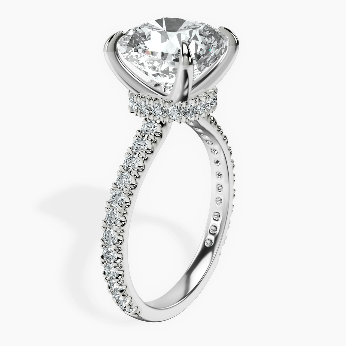 Platinum Myra Secret Halo Lab Diamond Ring standing product image one