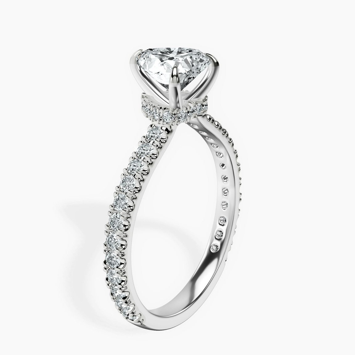 Platinum Myra Secret Halo Lab Diamond Ring standing product image one