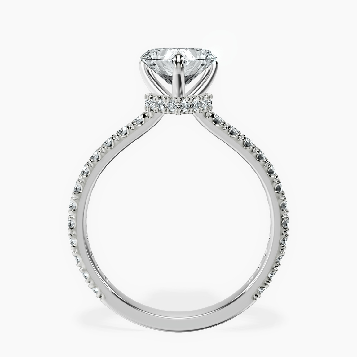 Platinum Myra Secret Halo Lab Diamond Ring side right image one