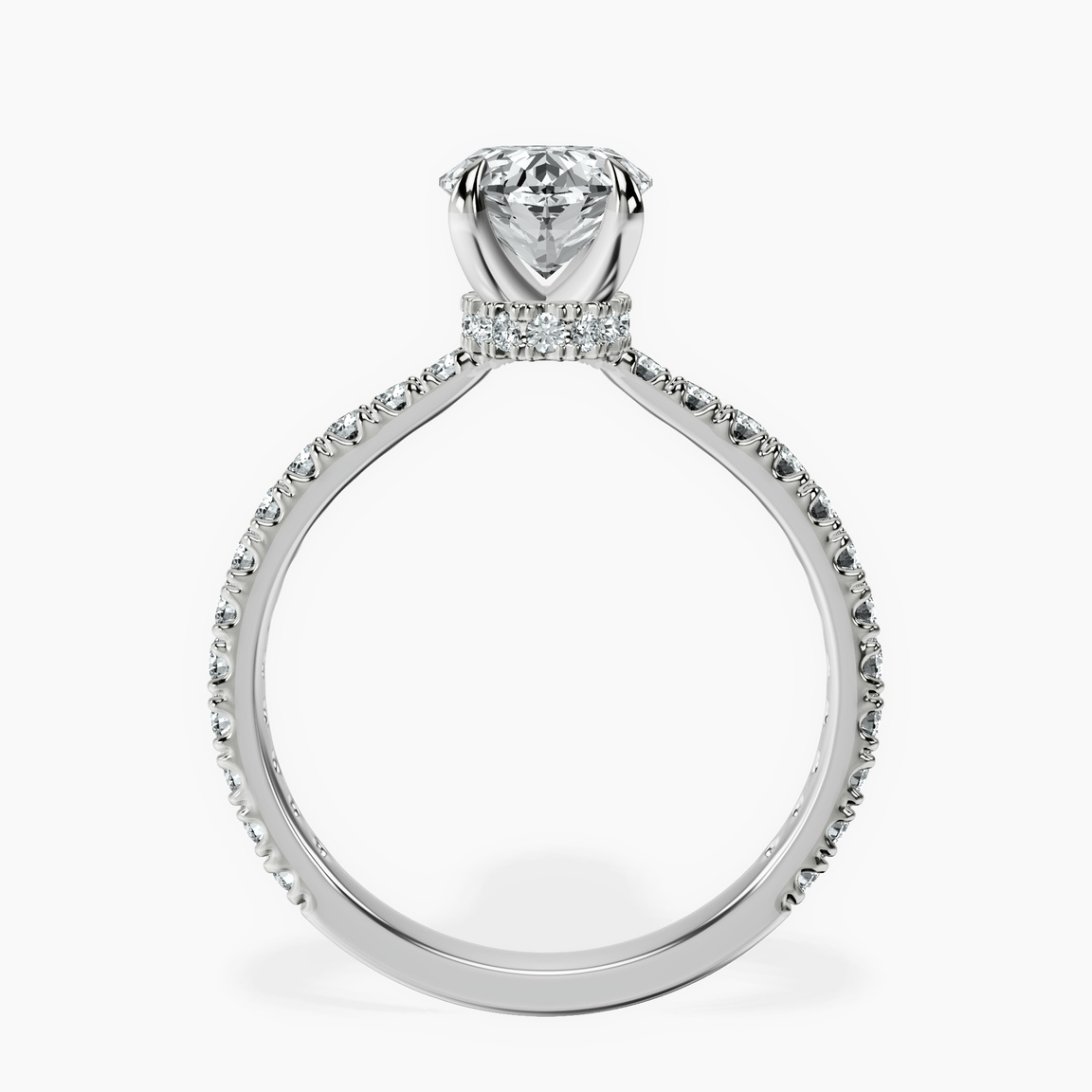 Platinum Myra Secret Halo Lab Diamond Ring side right image one