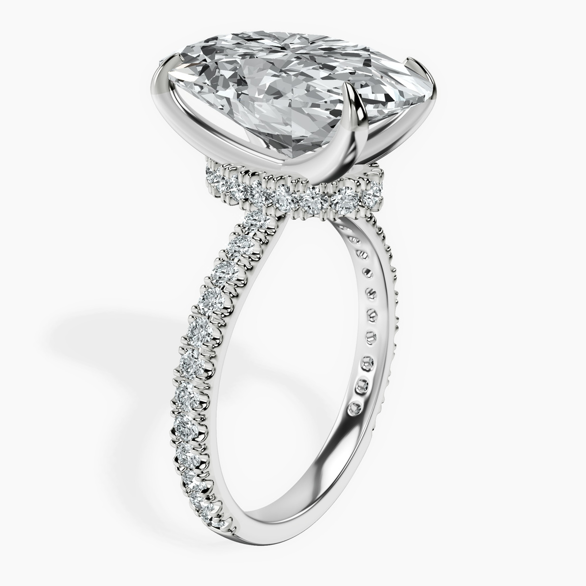 14kt White Gold Myra Secret Halo Lab Diamond Ring standing product image one