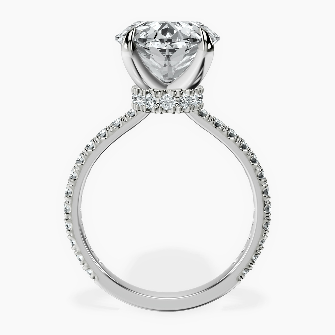 14kt White Gold Myra Secret Halo Lab Diamond Ring side right image one