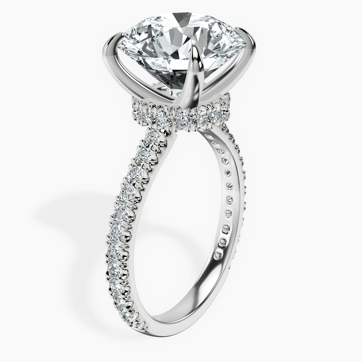 Platinum Myra Secret Halo Lab Diamond Ring standing product image one