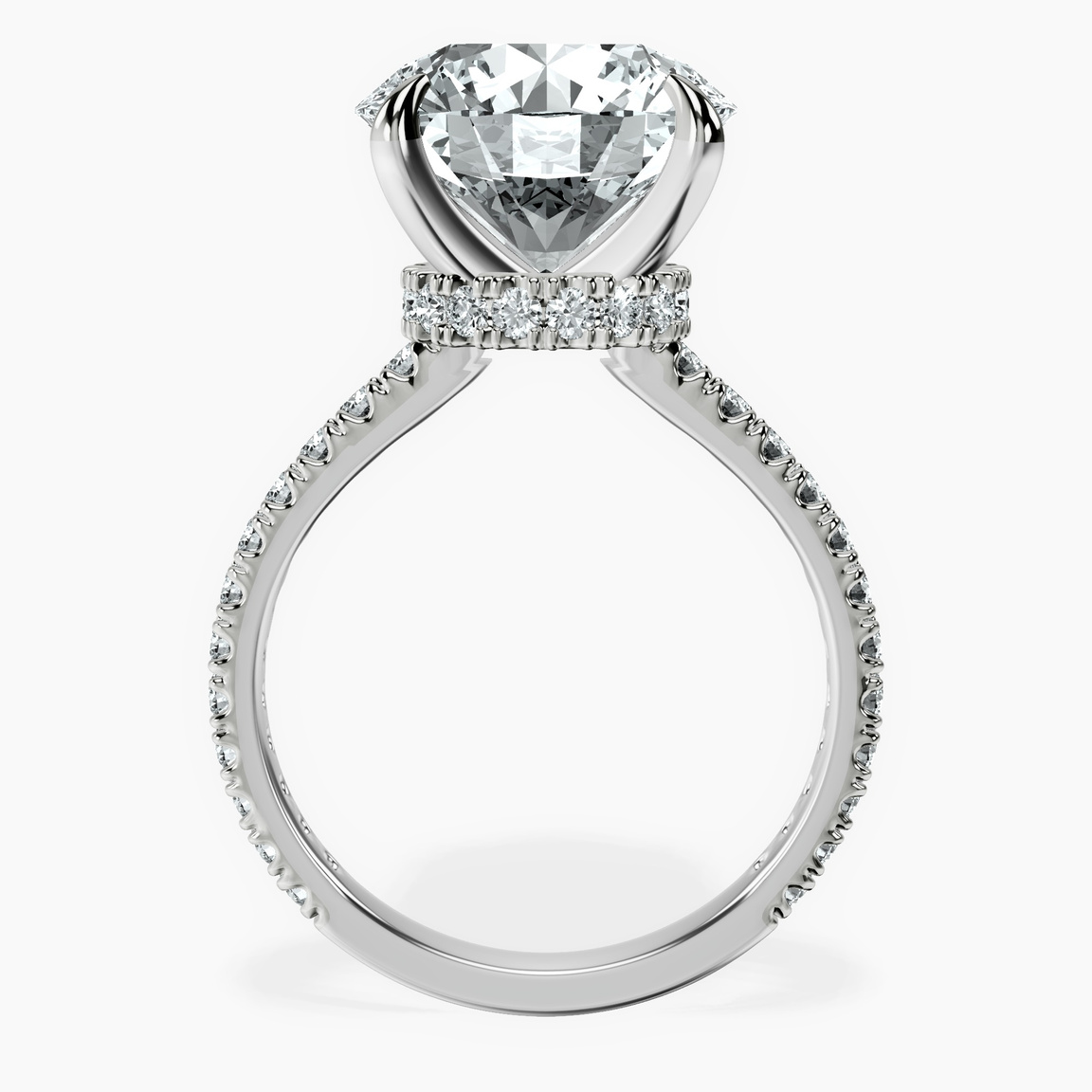 Platinum Myra Secret Halo Lab Diamond Ring side right image one