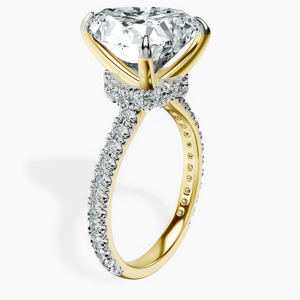 14kt Yellow Gold Myra Secret Halo Lab Diamond Ring standing product image one