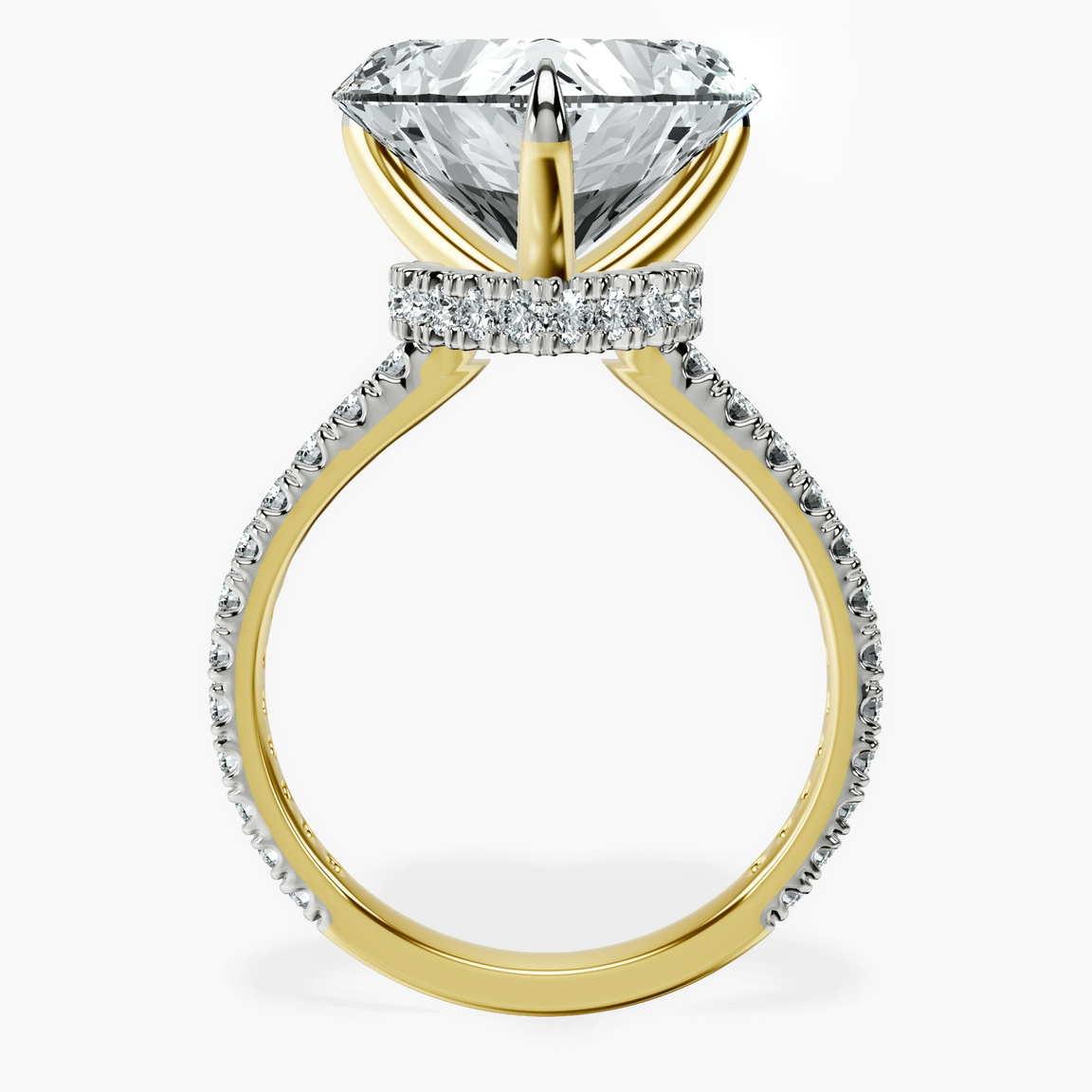 14kt Yellow Gold Myra Secret Halo Lab Diamond Ring side right image one