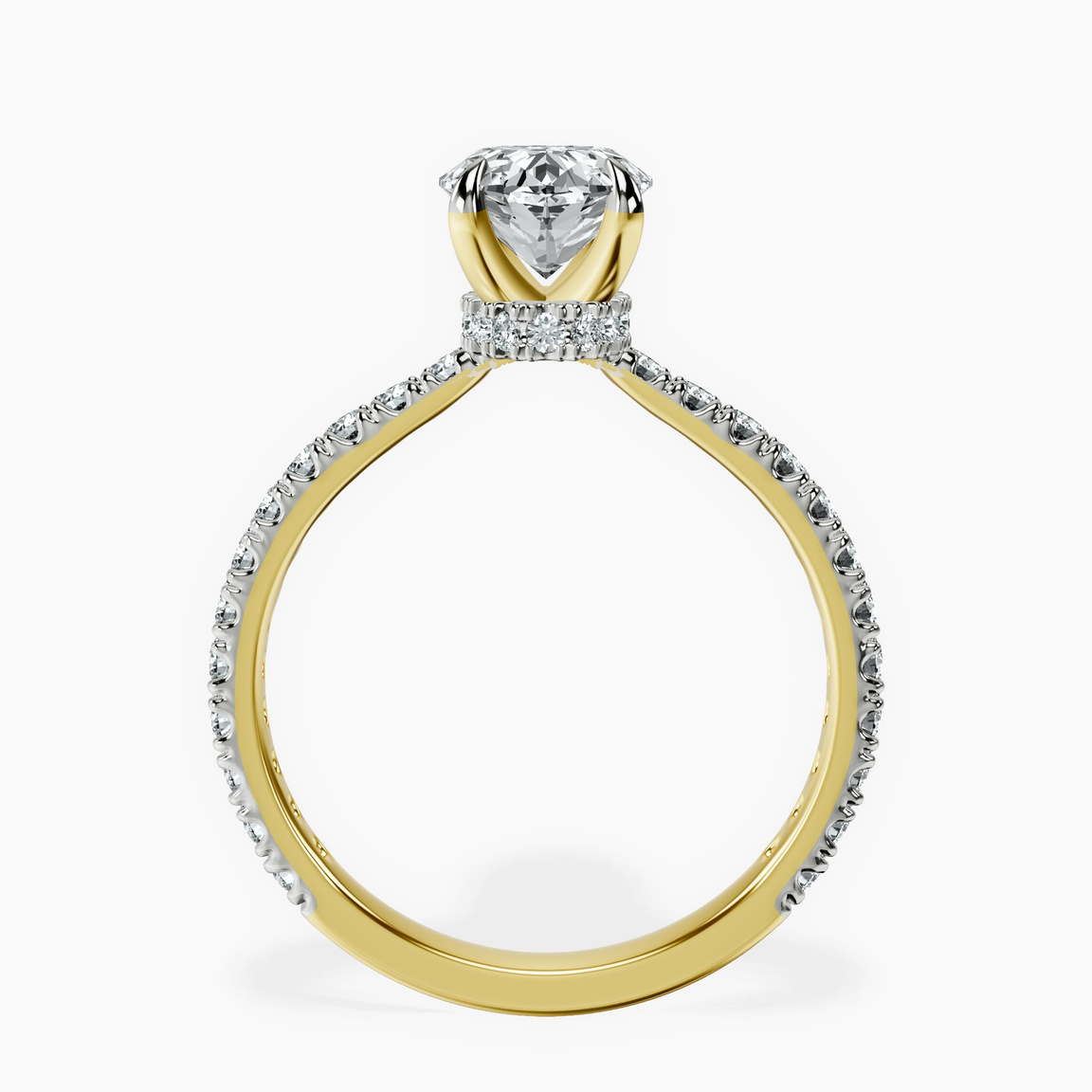 9ct Yellow Gold Myra Secret Halo Lab Diamond Ring side right image one