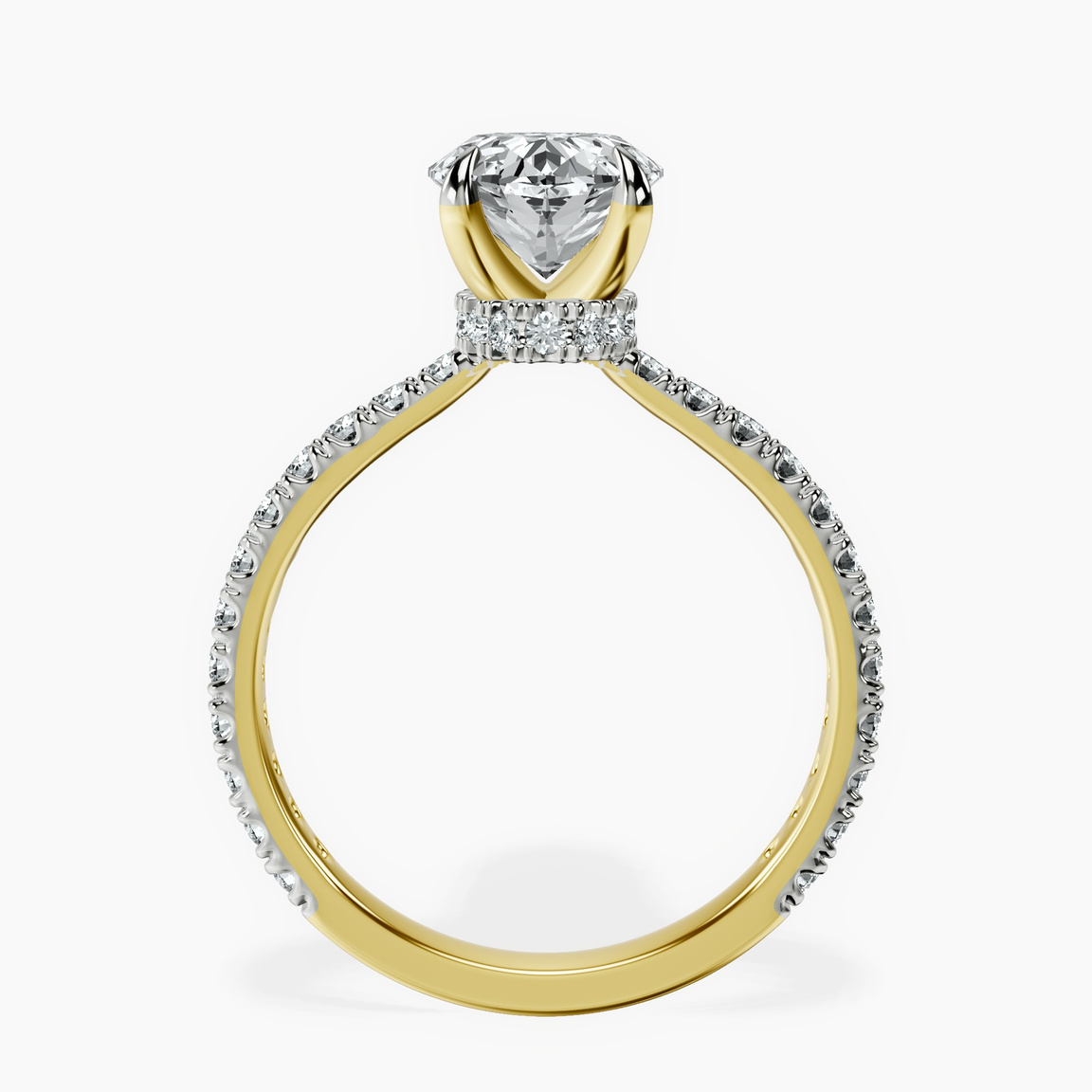14kt Yellow Gold Myra Secret Halo Lab Diamond Ring side right image one