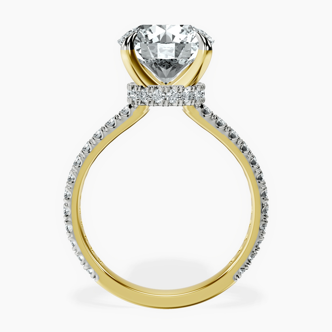 14kt Yellow Gold Myra Secret Halo Lab Diamond Ring side right image one