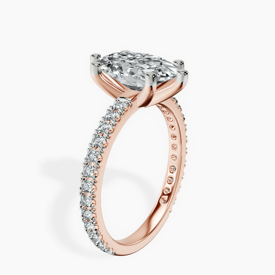 18kt Rose Gold Zoey Six Prong Eternity Lab Diamond Ring standing product image one