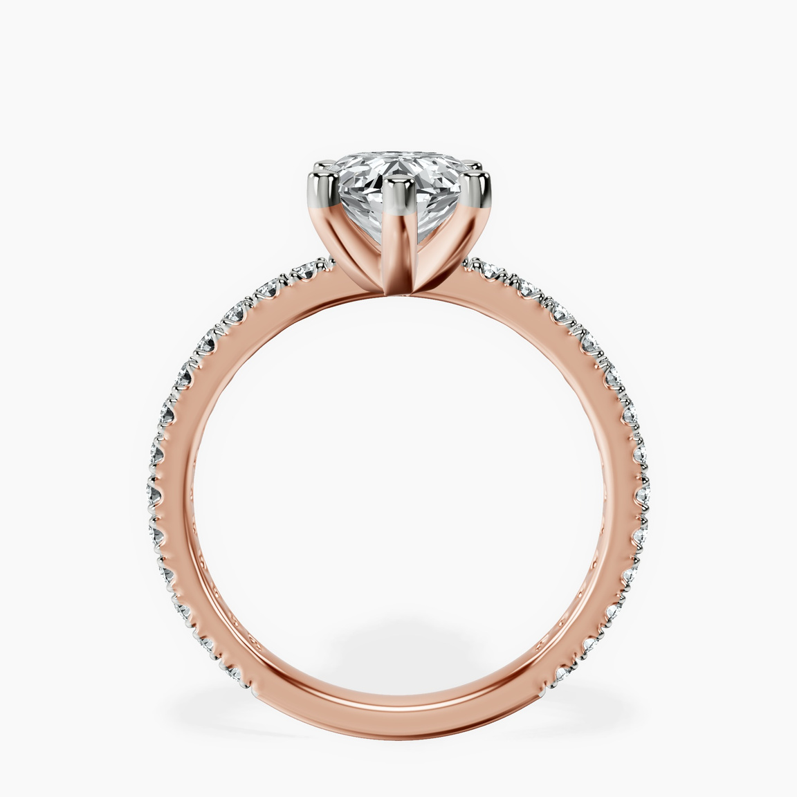 18kt Rose Gold Zoey Six Prong Eternity Lab Diamond Ring side right image one