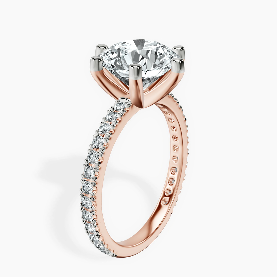 14kt Rose Gold Zoey Six Prong Eternity Lab Diamond Ring standing product image one