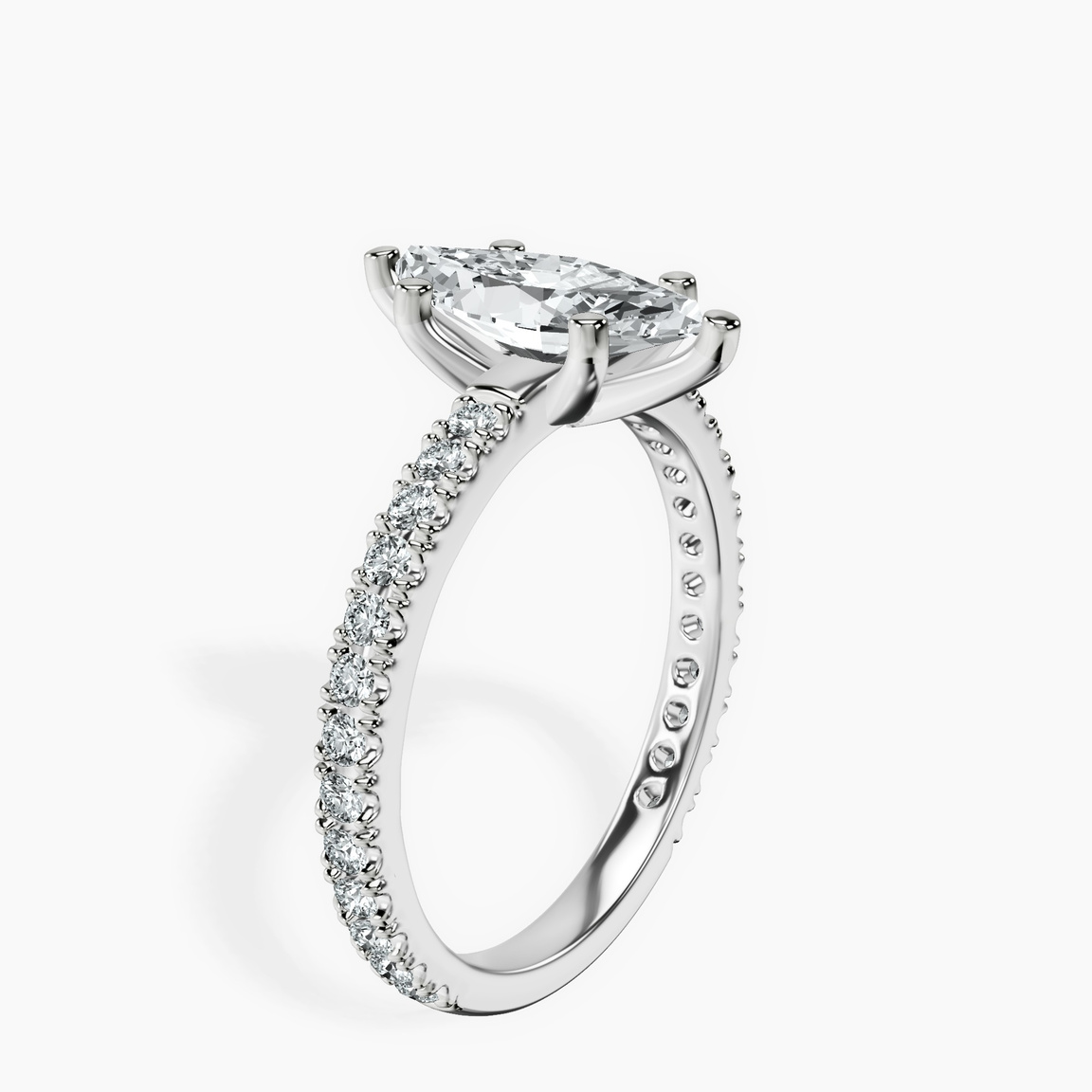 Platinum Zoey Six Prong Eternity Lab Diamond Ring standing product image one