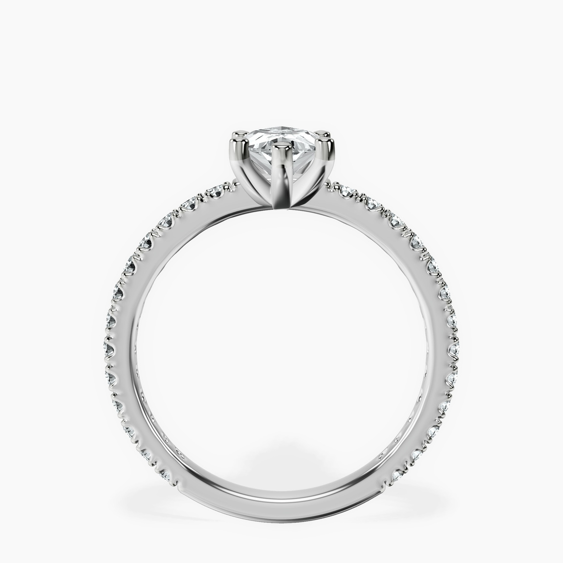 Platinum Zoey Six Prong Eternity Lab Diamond Ring side right image one