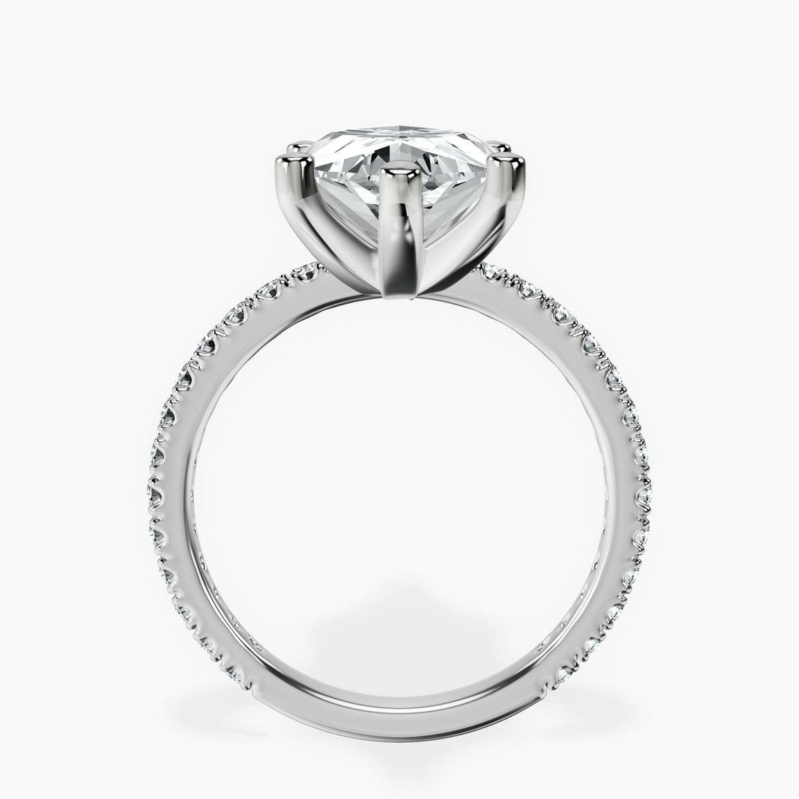 Platinum Zoey Six Prong Eternity Lab Diamond Ring side right image one