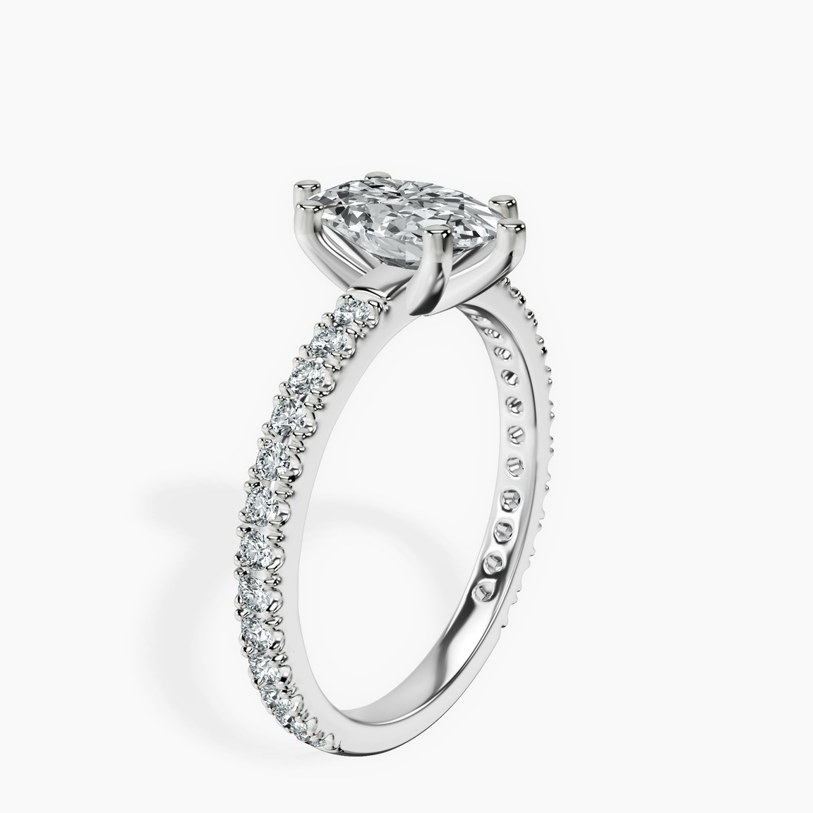 Platinum Zoey Six Prong Eternity Lab Diamond Ring standing product image one