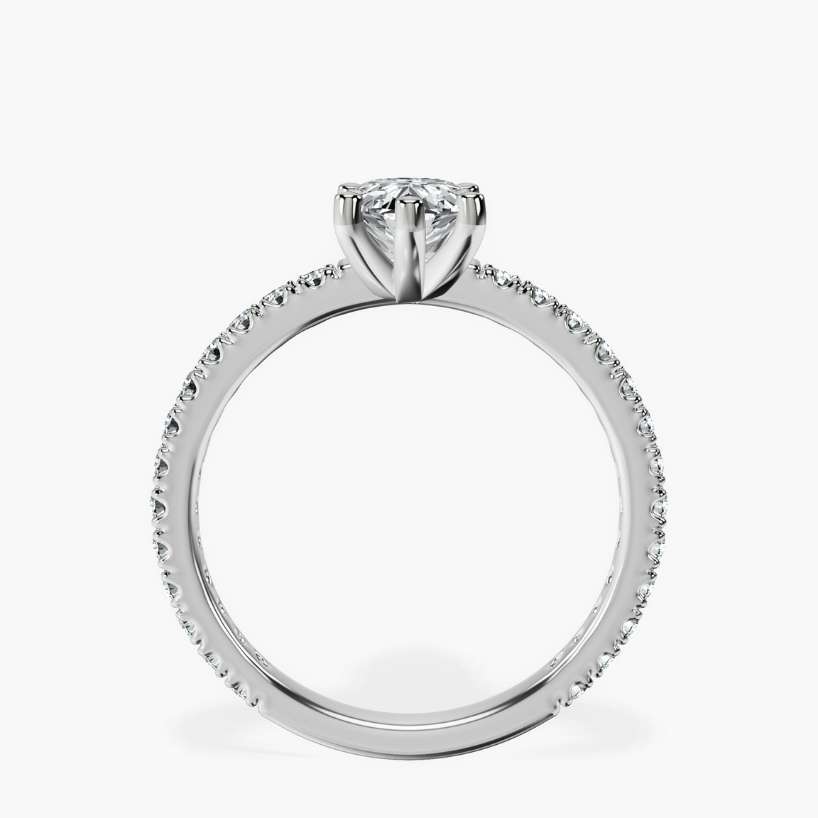 Platinum Zoey Six Prong Eternity Lab Diamond Ring side right image one
