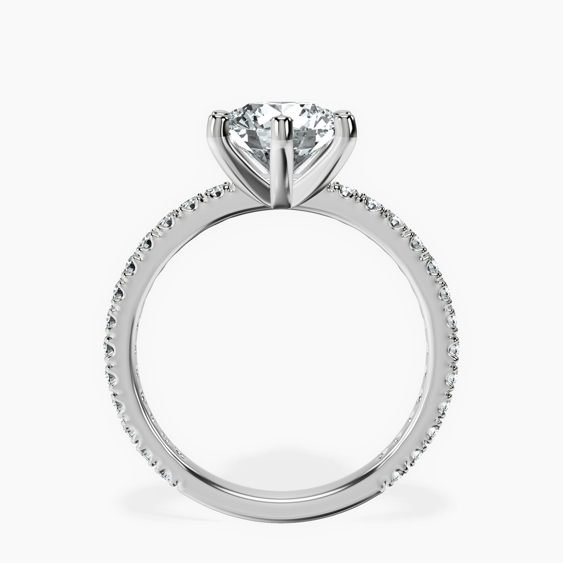 14ct White Gold Zoey Six Prong Eternity Lab Diamond Ring side right image one