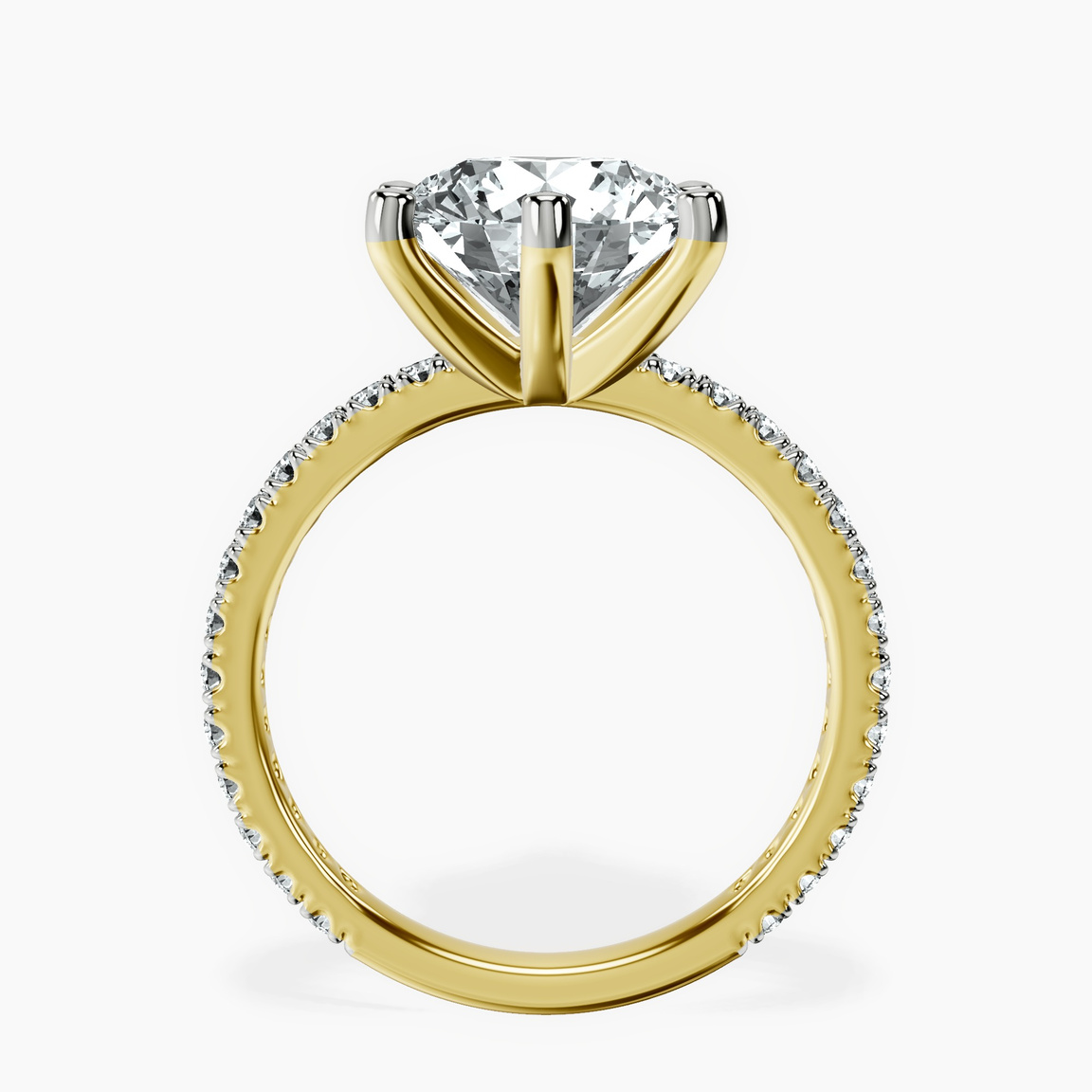 18kt Yellow Gold Zoey Six Prong Eternity Lab Diamond Ring side right image one
