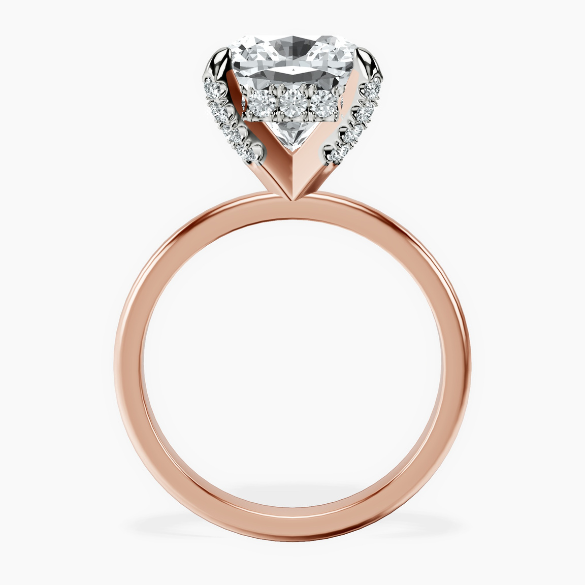 18kt Rose Gold Lyla Hidden Accents Solitaire Lab Diamond Ring side right image one
